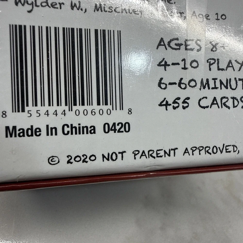Not Parent Approved: Card Game for Kids Families and Mischief Makers Ships Fast!